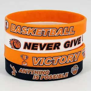 4 Pieces Motivational Quote Rubber Wristbands Colored Inspirational Silicone Bracelets Stretch Unisex Wristbands for Men Women Teens, Religious Introduction Bible Bracelet Cross Faith Men's and women's sports motivational basketball silicone wristband bas