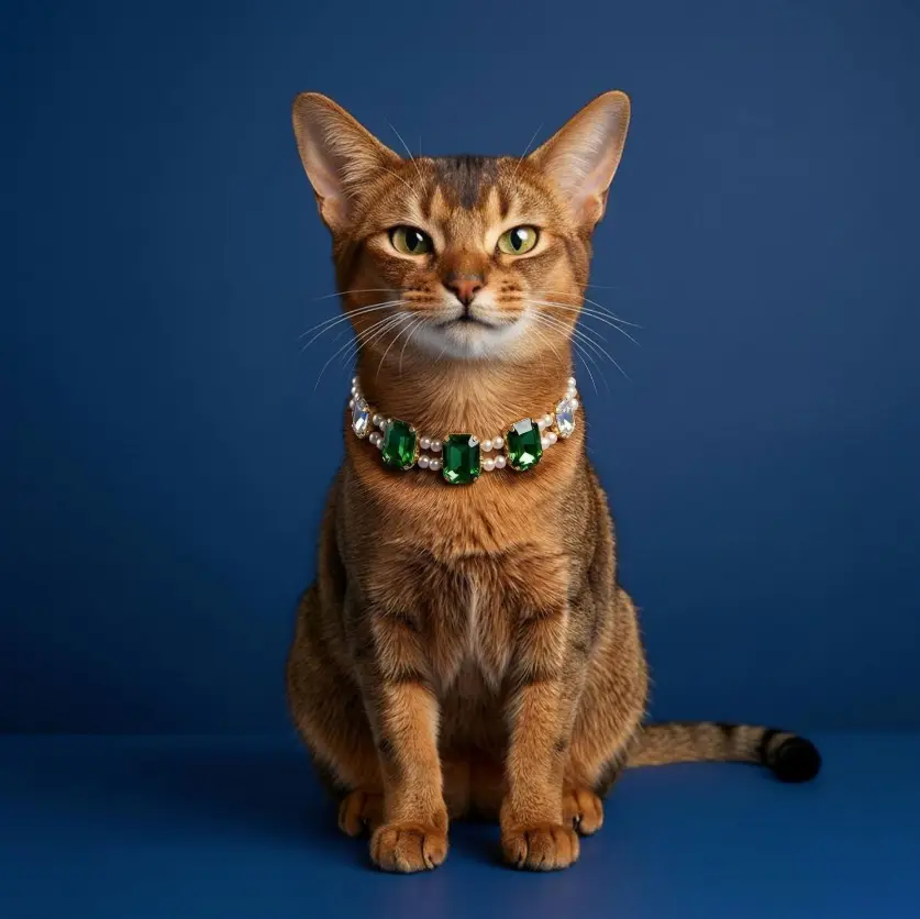 Elegant Resin Crystal Pearl Pet Necklace - Lightweight Soft Rhinestone Collar for Cats, Secure Snap, Universal Fit, All Seasons Festive Look, Turns Heads, Ideal for Daily Walks & Furbaby Gift
