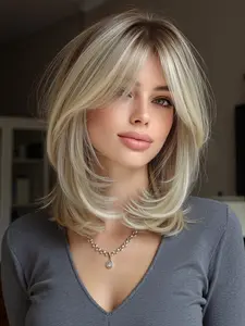 Women Synthetic Natural Looking Wig Synthetic Soft Wigs Natural Look Soft Fiber Comfortable Daily Wear Curly Design Long Hair Style Suitable for All Seasons
