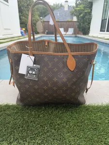 Pre-owned Louis Vuitton Canvas Tote Bags Neverfull GM Monogram Tote Bag Brown