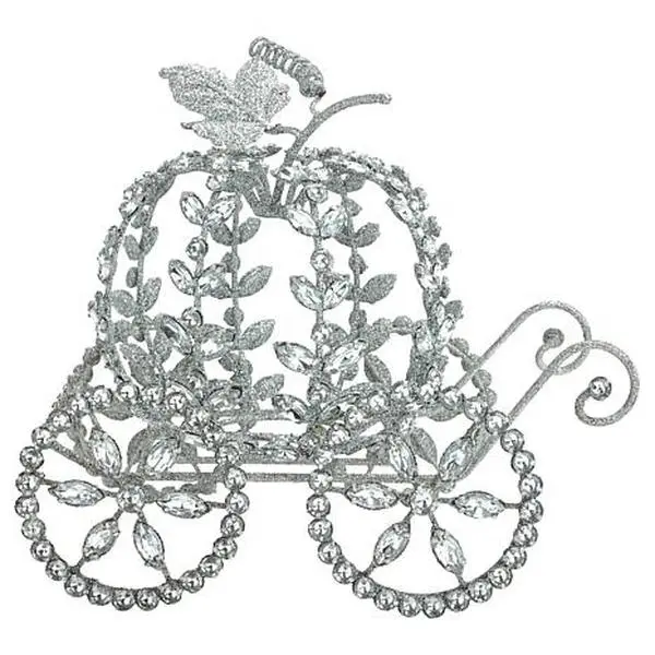 August & Leo 8" Jeweled Glitter Pumpkin Carriage