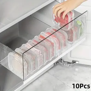 10pcs Refrigerator Frozen Meat Box, Food Grade Storage Box, Food Classification Grid, Ice Cream Sealed Preservation, No Cross Flavor, Fridge Organizer