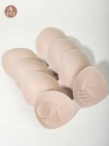 4pcs palm cups breathable sponge pads, reusable bra inserts, invisible removable push-up pads for cleavage enhancement, lingerie accessories, Women