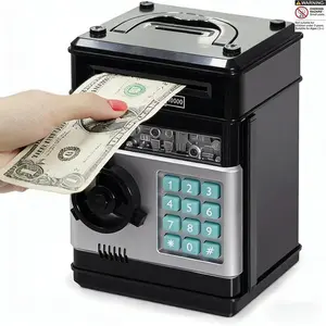 Electric Password Piggy Bank, Electronic Coin Bank, Cash Coin Savings Jar, Mini Atm Coin Bank Toy Gift for Kids Aged 3-12, Boys & Girls, Requires Aa Batteries