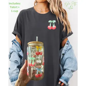 Kylie Pitts Cherry Coffee Cup Bundle ( 1 Tshirt + 1 Coffee Cup)