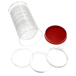 Capsule Tube & 15 Y63 Direct Fit Coin Capsules for Uncommon 63mm 5oz Rounds