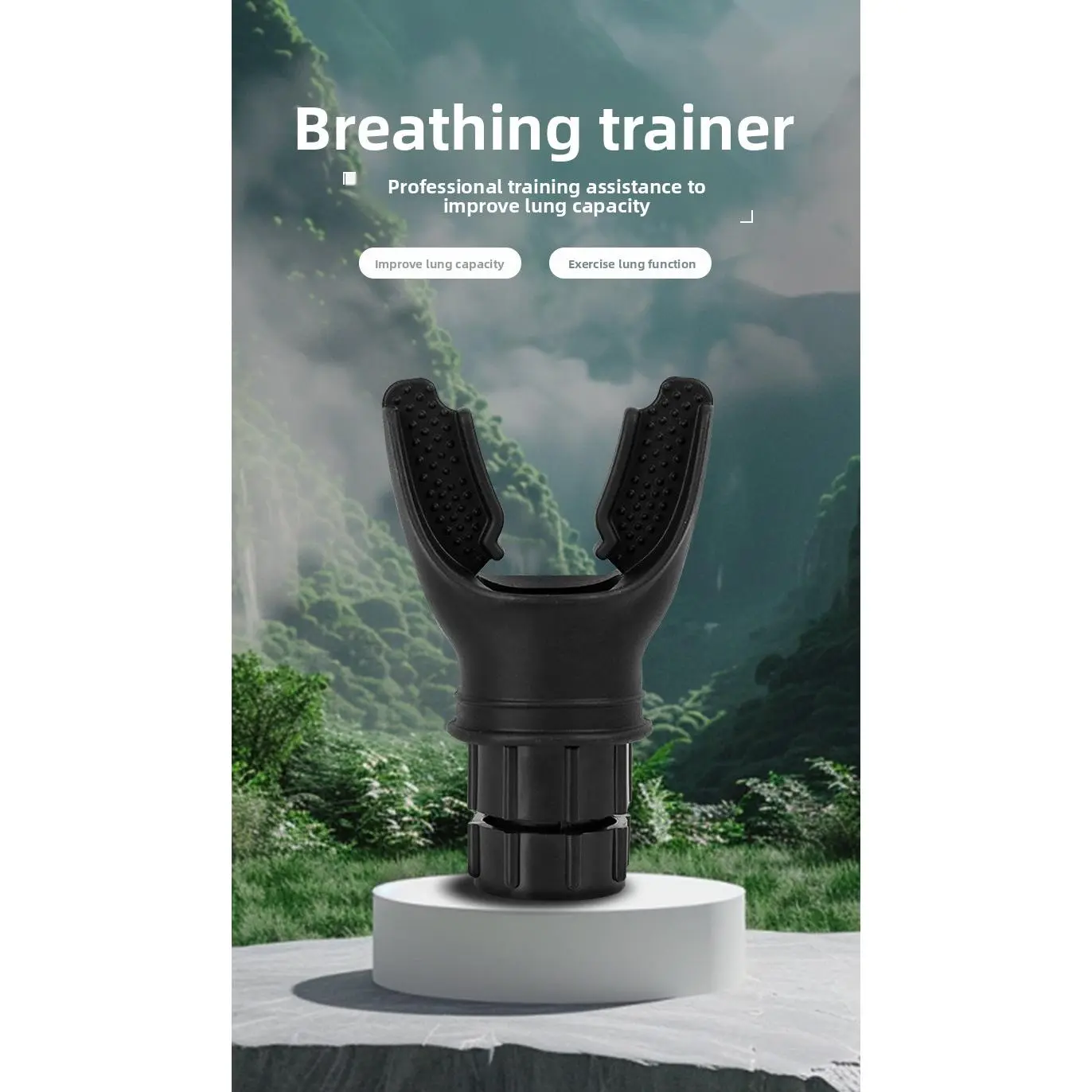 Abdominal Mouthpiece Breathing Trainer – Portable Lung Capacity Exerciser for COPD