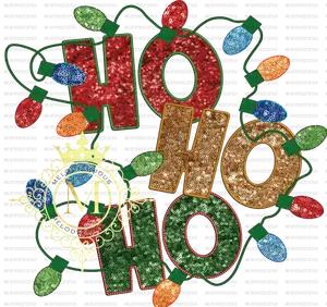 HO HO HO faux embroidery