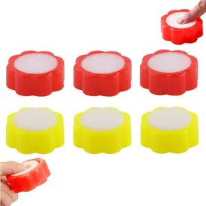 6 PCS Flower Shape Finger Wet Sponge Cup Professional Fingertip Moistener for Counting Money Papers Bills Documents