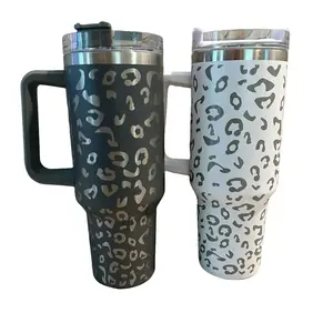 Cheetah Print Tumbler with Straw - Perfect for Your Drink - Bottle, Drinkware