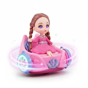 Interactive Dancing Princess Doll, Electric Spinning ABS Plastic Montessori Baby Toy with Musical Light Up LED Lights for Early Childhood Development Sensory Play