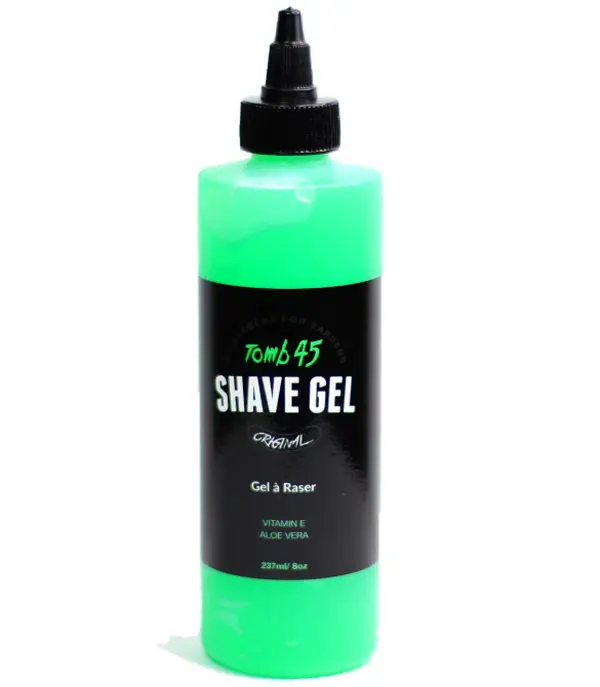 Tomb 45 Shave Gel for Men, Non-Foaming Fresh Scent Clear Shaving Gel with Skin Replenishing Vitamin E and Soothing Aloe Vera, Sensitive Skin Moisturizer 8oz