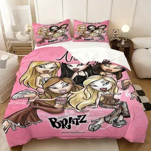 3Pcs，Bratz  Multi three-piece set, including 1 quilt cover and 2 pillowcases (without core), whether placed in the master bedroom, guest room or dormitory, can add a warm atmosphere to the space.