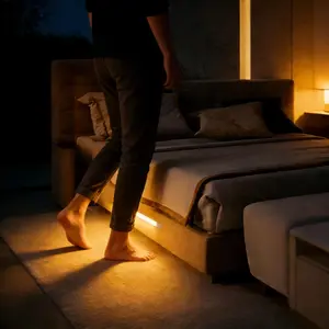 Motion Sensor Under Cabinet Light Rechargeable Wireless LED Closet Light Long Battery Life Stick On Night Lights for Kitchen Wardrobe Stair Hallway Bedroom 3000K Warm White No Flicker No Glare