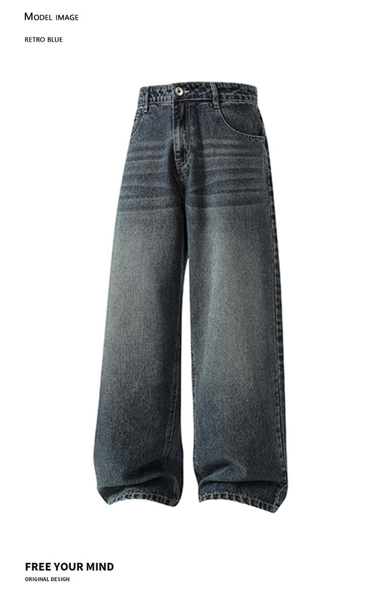 3-pack men’s jeans for autumn/winter, high cotton content, simple versatile straight-leg classic vintage jeans—men’s pants suitable for everyday commuting and casual wear.