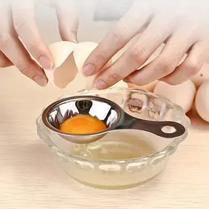 1 Piece KITEOAGE Stainless Steel Egg Yolk Separator - Heavy Duty Class 410 Egg Yolk Filter Separator for Meringue, Cakes, Mayonnaise, Ice Cream - Easy Clean Baking Egg White Separator for Cooking (Egg White Compatible)