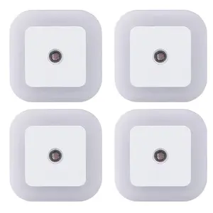 LED Night Lights Plug into Wall 4-Pack, Plug in Night Light, Dusk to Dawn Nightlight Led Night Lights for Bedroom, Bathroom, Hallway Warm White