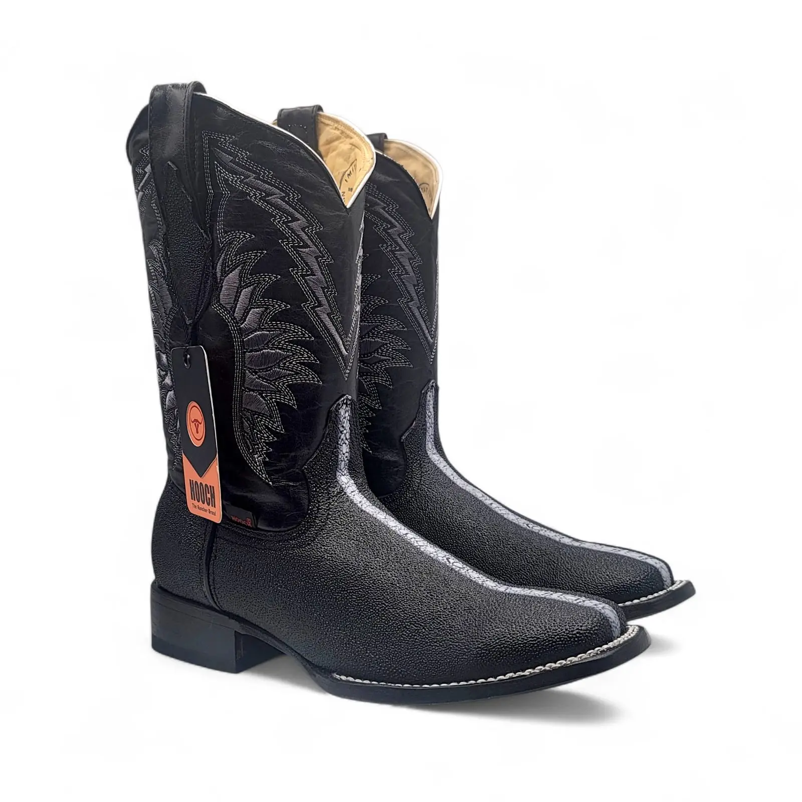Stingray Print Western Boots Wide Square Toe Full Rowstone - Men's