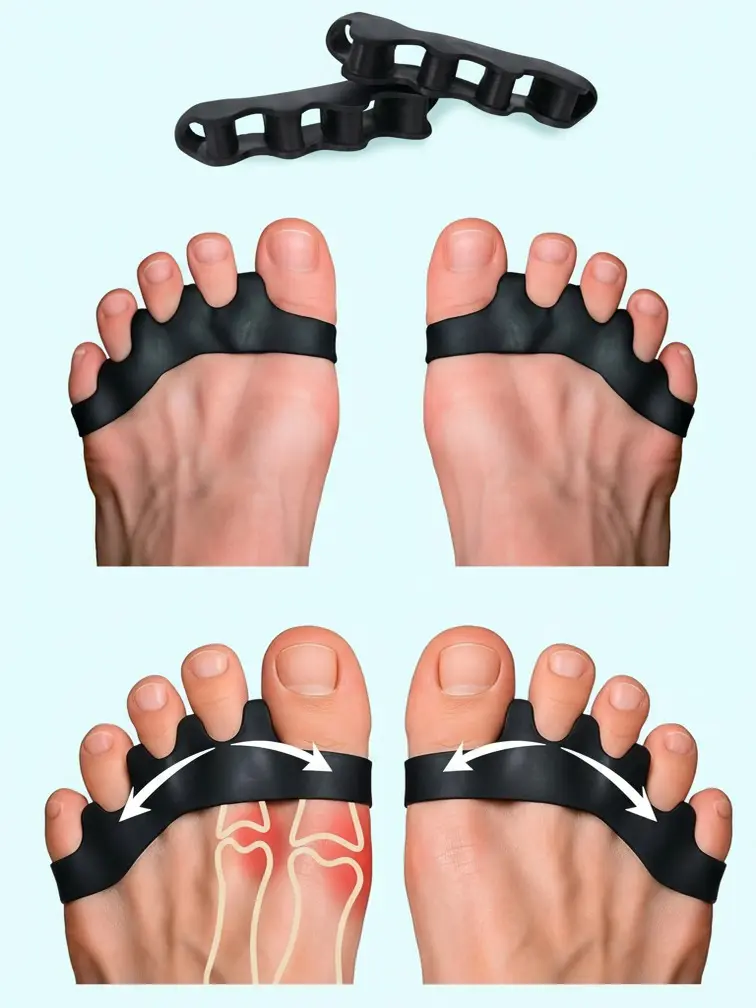 Toe Separators & Spreaders – Toe Spacers & Straighteners to Correct Toes for Men and Women, Bunion Corrector for Plantar Fasciitis and Athletic Mobility, Size S/M