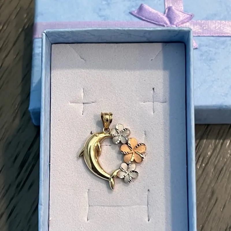 14k gold dolphin pendant 14k gold dolphin pendant