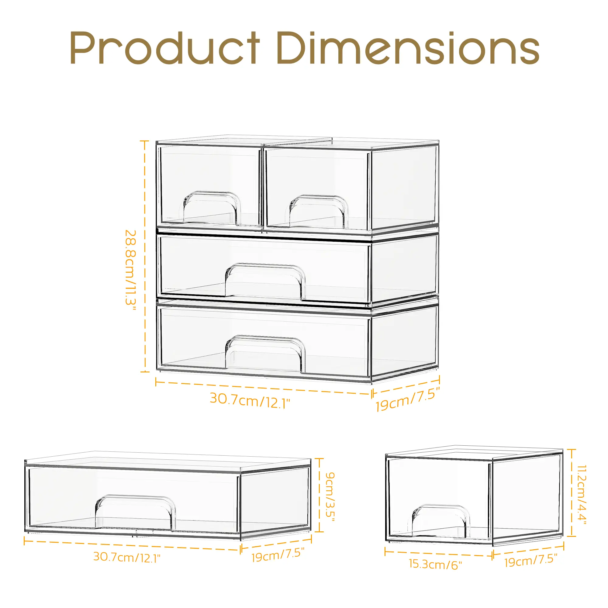 4 Pack【2 Small+2 Wide】