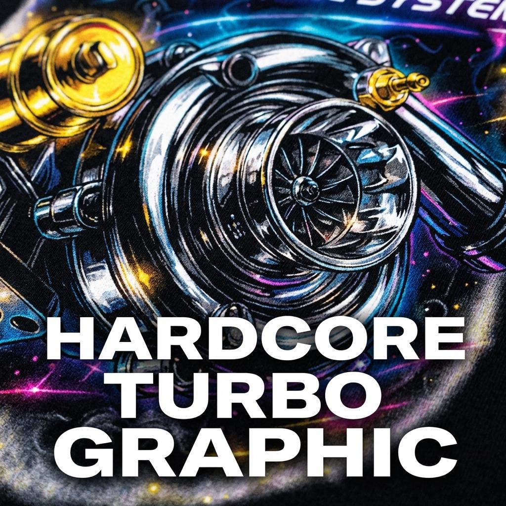 FASS Diesel Fuel Systems Chrome Turbocharger Graphic T-Shirt Neon Racing Performance Tee for Car Enthusiasts Streetwear Turbo Boost Outfit  Men's and women's tops suitable for everyday wear and all seasons