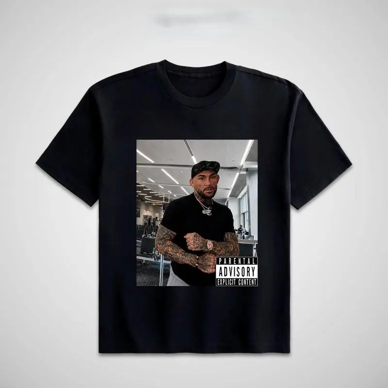 Dustin Poirier Menswear T-Shirt, Oversized Loose Fit Vintage Graphic Print, Natural Cotton Top for UFC Fans, Retro, Ribbed, Round Neck, Stretch, Shortsleeve