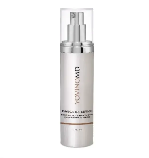 Physical Sun Defense, YovinoMD's Physical Sun Defense is a medical grade broad spectrum sunscreen SPF 40, water resistant for up to 80 minutes.