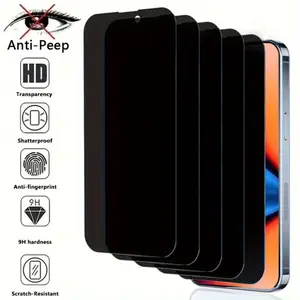 5 Pack Privacy Screen Protector Compatible with iPhone 11-15 and X Models – Tempered Glass, Anti-Peep, Scratch Resistant, Privacy Glass Cover