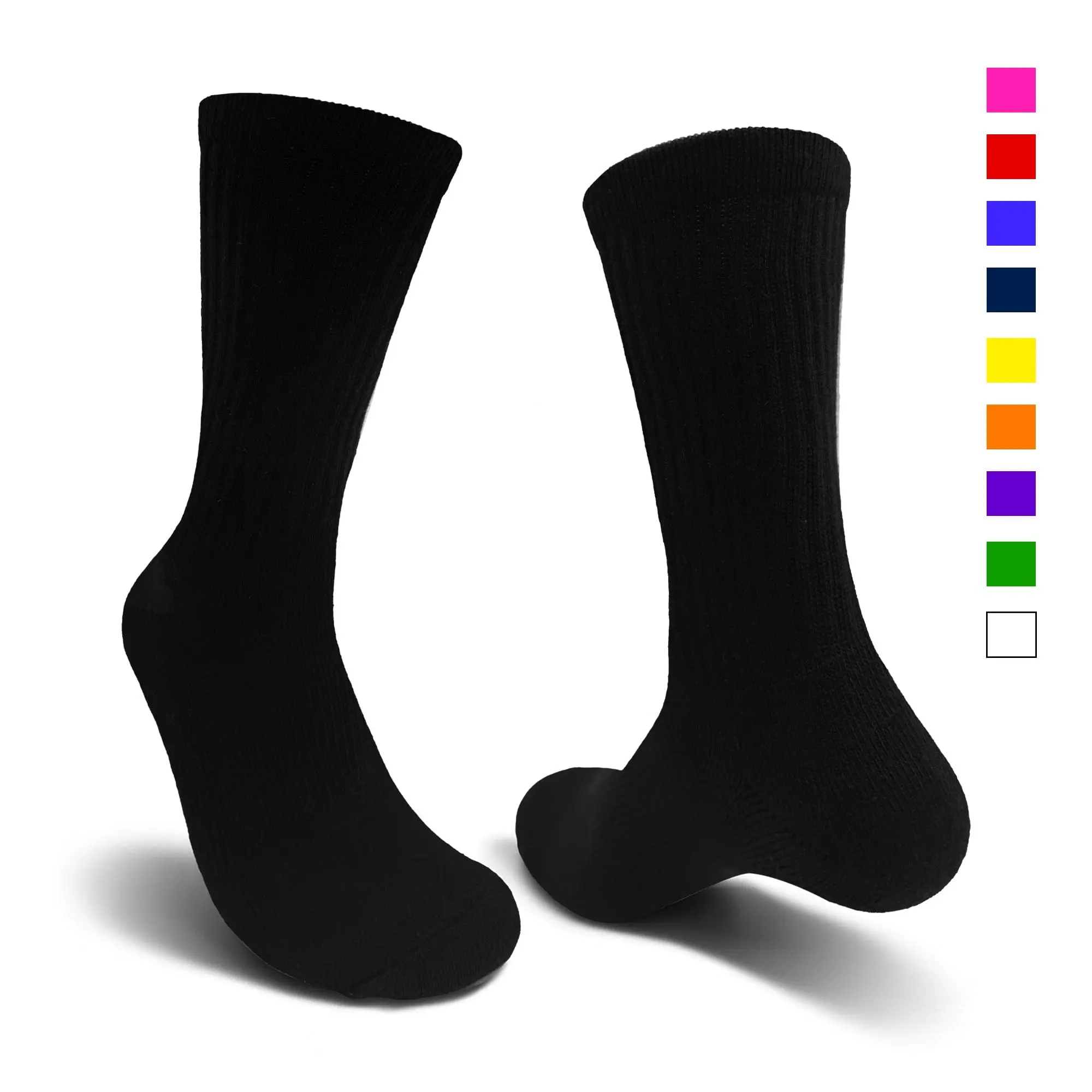 Solid Crew Socks Athletic Cotton for DTF Printing