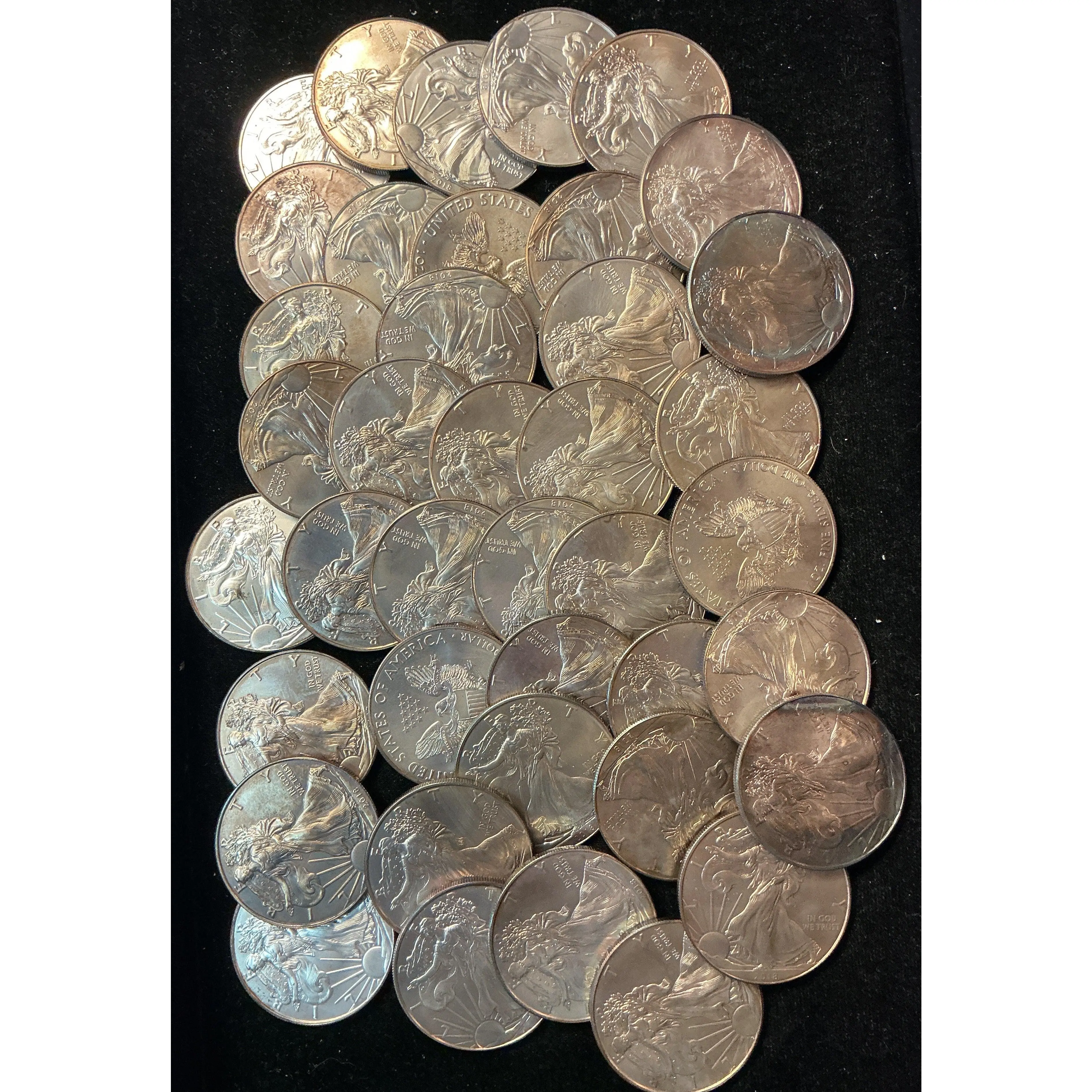 2018 TONED American Silver Eagle Rolls. Store #SR050