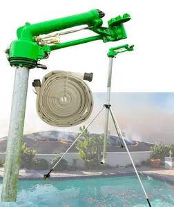 Water Cannon Home Wildfire Defense Sprinkler Rain Gun and Heavy Duty Tripod with 100 feet of Single Jacket Fire Hose - Save Your Home with Your Swimming Pool Water