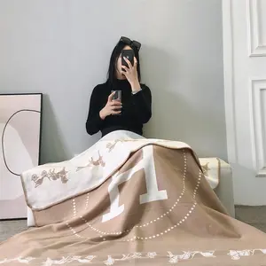 Trendy Fashionable New High-End Cozy H Blanket Patio Furniture Decor, Ultra-Soft, Ideal For Office Nap Sofa, Bed, Travel, Camping, All Seasons, Home Lightweight Comforter, Best Gift For Friends And Family