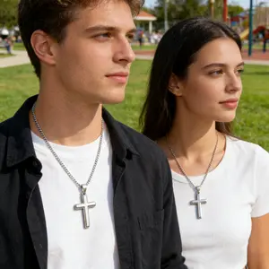 Dad Cross Pendant Necklace, Thank You Gift for Dad, Sentimental Jewelry to Show Appreciation