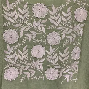 Women's Cotton Modal Coord Sets for Comfortable Everyday Wear with White Chikankari Embroidery, Pistachio Green, and Plain Pants for Chic Looks - Lace spring Womenswear Elegant Overall Suits