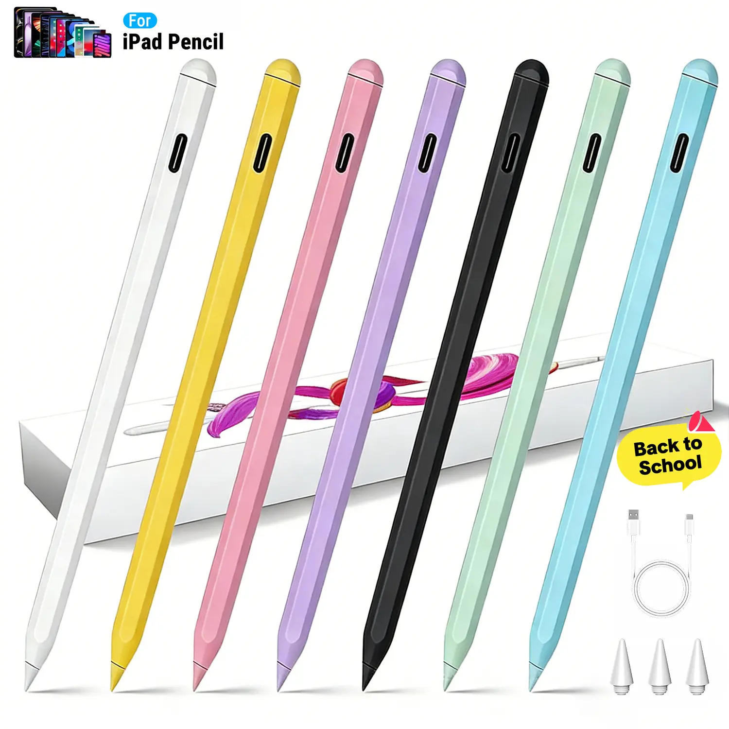 Stylus Pen for iPad Pro Air Mini 2018-2026, Palm Rejection Fast Charge, Compatible with iPad 6–11 Gen (A16), iPad mini 5/6/7, iPad Air 3–6 Gen (M2/M4), iPad Pro 11/12.9" 1–6 Gen, M4 iPad Pro 11/13" BackToSchool