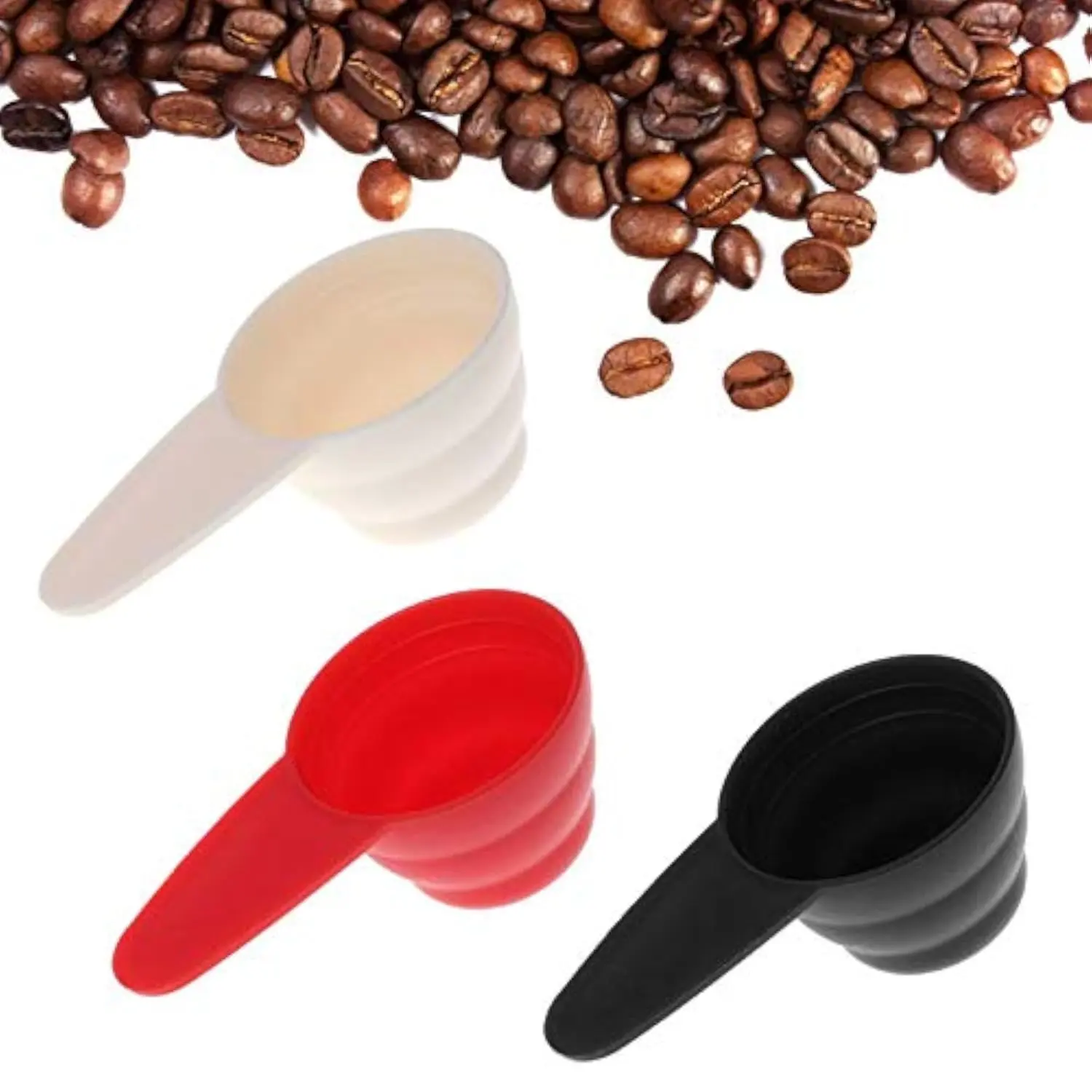 3 Pack Measuring Spoons With 3 Level Scale 8G 10G 12G Coffee Scoop Plastic Spoon For Ground Cafe Bean Milk Fruit Powder Seed Spices Flour Protein Sugar Espresso Salts Kitchen Tools,