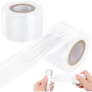 Stretch Wrap Film Unheated Shrink Wrap Roll for Bottles Jars Seal Packing 2 PCS