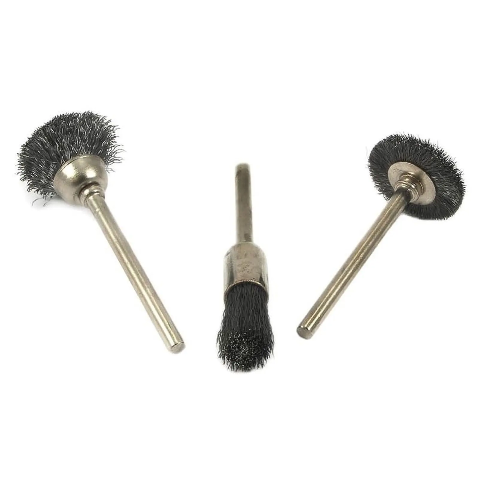 Forney Industries 3-Piece Nylon Wire Bristle Brush Set - 0.13 in., 15000 High RPM Cleaning Tool for Hardware Enthusiasts, Home Supplies Cleaning Tools