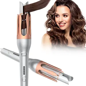 Automatic Curling Iron, Rotating Barrel Curling Wand, Portable Hair Curler Automatic for Women, Ionic, 3 Temp 320-400℉ Dual Voltage Lightweight for Travel,1 inch, Shimmer Super Styler Pro+