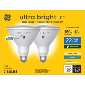 GE Household Lighting 2pk Ultra Bright Warm White/Daylight 150W Bulb PAR38