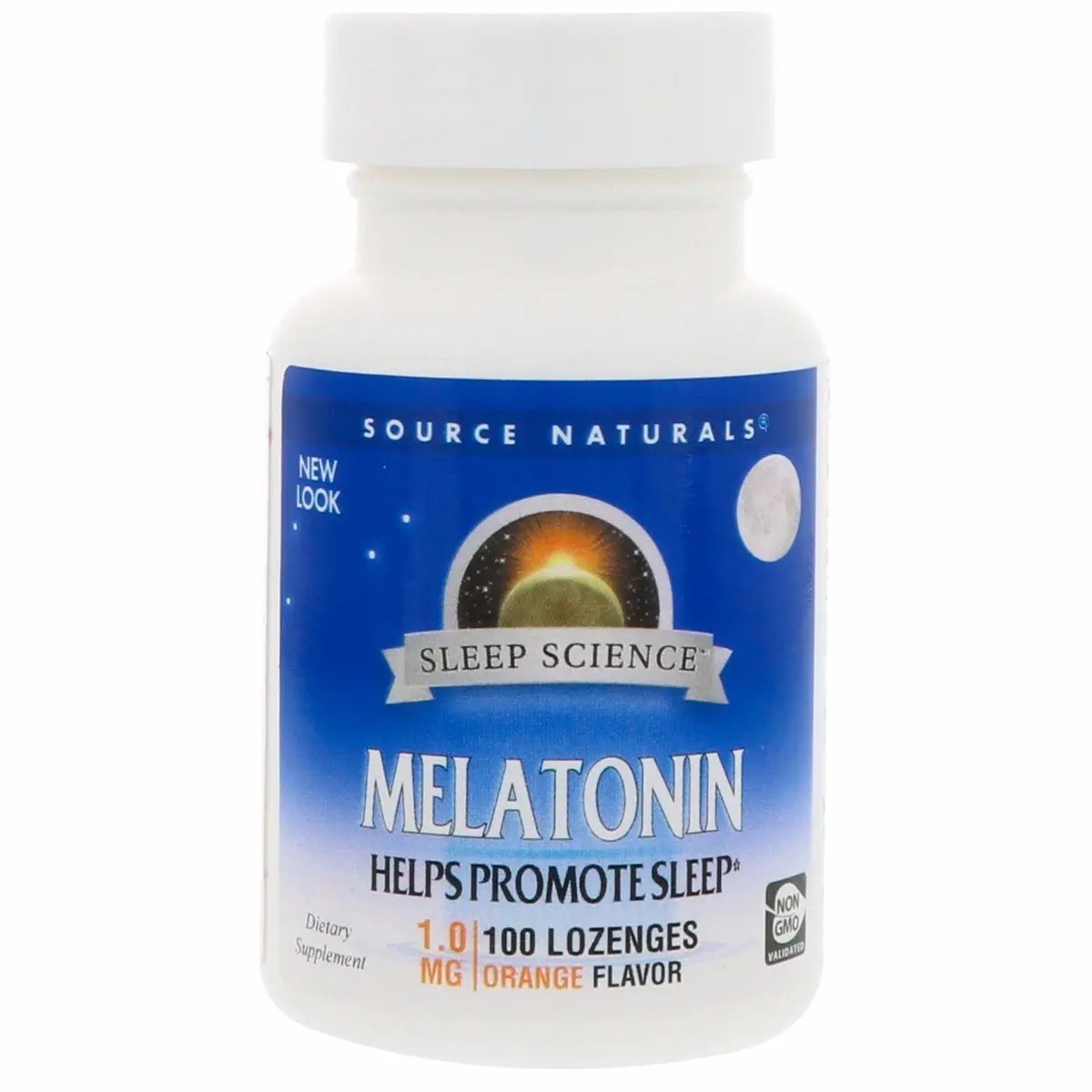 Source Naturals Melatonin, Orange Flavored Sublingual, 1 mg, 100 Tablets