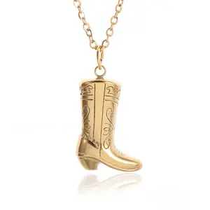 Stylish Cowboy Boot Pendant Necklace – Charming Western Country Jewelry Perfect for Cowgirls and Cowboy Boot Enthusiasts, Ideal Accessory for Showcasing Your Love for the Wild West and Adding a Touch of Rustic Elegance to Any Outfit