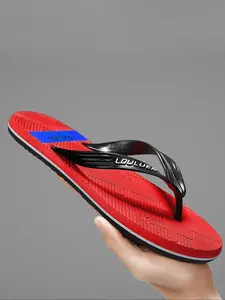 Men's Simple Plain Flip Flops, Casual Comfortable Non-slip Flip Flops for Indoor & Outdoor Wear, Breathable Soft Sole Flip Flops for Beach Footwear