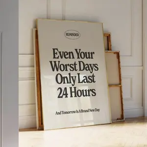 Positive Quote Print, Digital Print, Trendy Wall Art, Typography Poster, Retro Wall Decor, Printable Art, Inspirational Quote