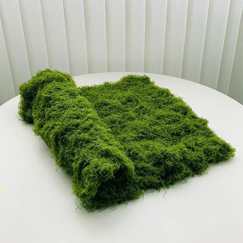 1PC 39.37 Inch Artificial Moss Mat, Durable Nylon Fake Green Plants, Wall & Tabletop Landscape Decor, Mini Fairy Garden DIY, Christmas Home Ornament