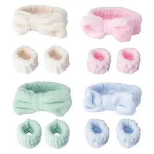 Cozy Coral Velvet Face Wash Headband elastic headband