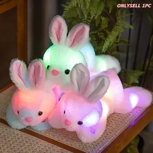 35cm/13.8in Light-up Bunny Plush Toy｜Soft Stuffed Bunny Night Light｜Cute Cartoon Glowing Bunny for Kids Girls Adults｜Adorable Nighttime Companion｜Easter Bunny Decor｜Perfect Birthday & Holiday Gift for Bunny Lovers｜Home Bedroom Decor｜Batteries Not Included