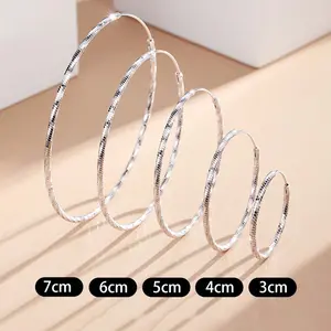 Springtok Y2K Starry Sky Circle Earrings Multi-Size Men's and Women's Daily Shiny Jewelry Gifts for Family and Friends