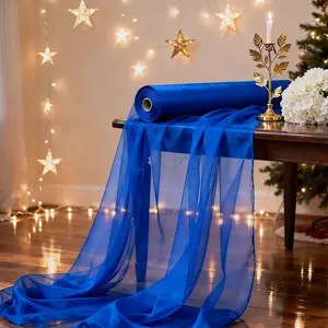 25m Roll Sheer Tulle Fabric, Multiple Sizes & Colors, for Wedding Backdrop, Party Arch, Ceiling & Stair Decoration